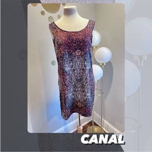 EUC Canal Snakeskin Print Sheath Dress